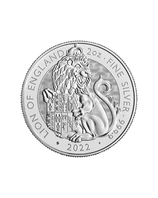 The Royal Tudor Beasts 2022 Lion of England 2oz Silver Bullion Coin